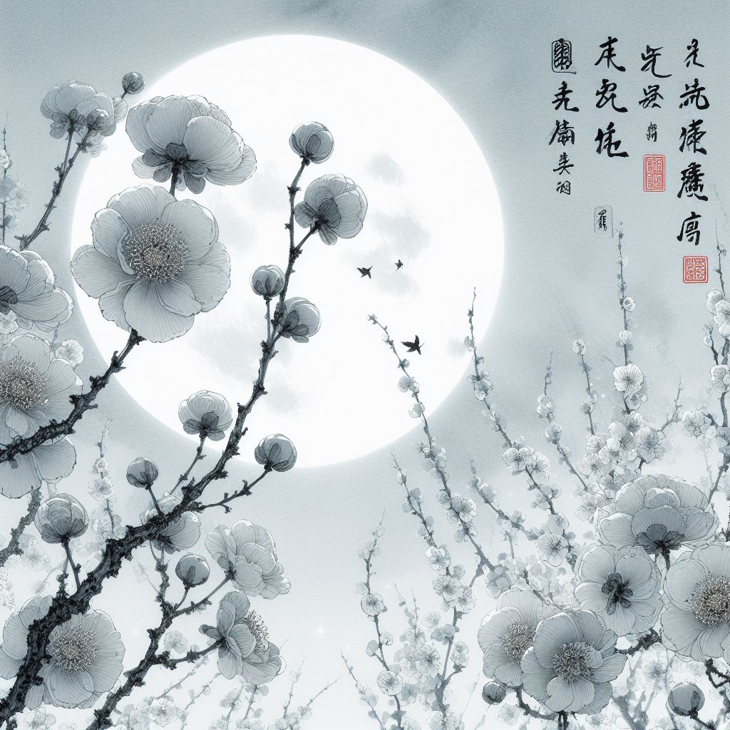 中庭月色正清明，无数杨花过无影。 Poster