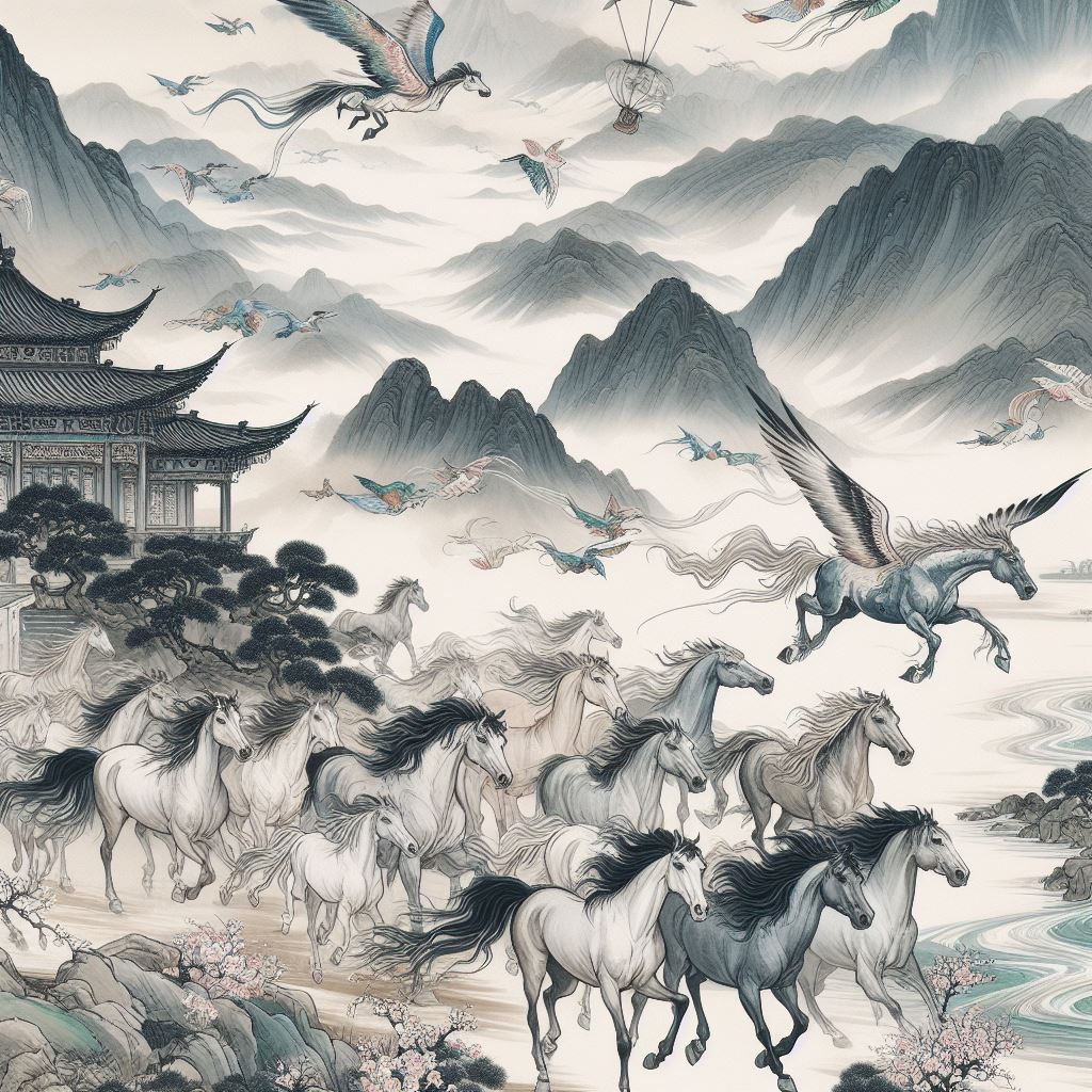 南园春半踏青时，风和闻马嘶。 Poster