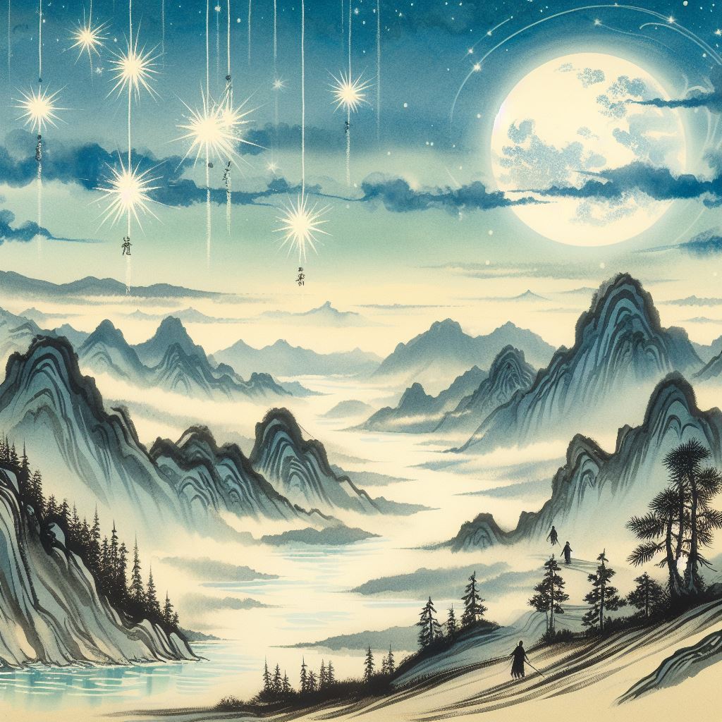 星垂平野阔，月涌大江流。 Poster