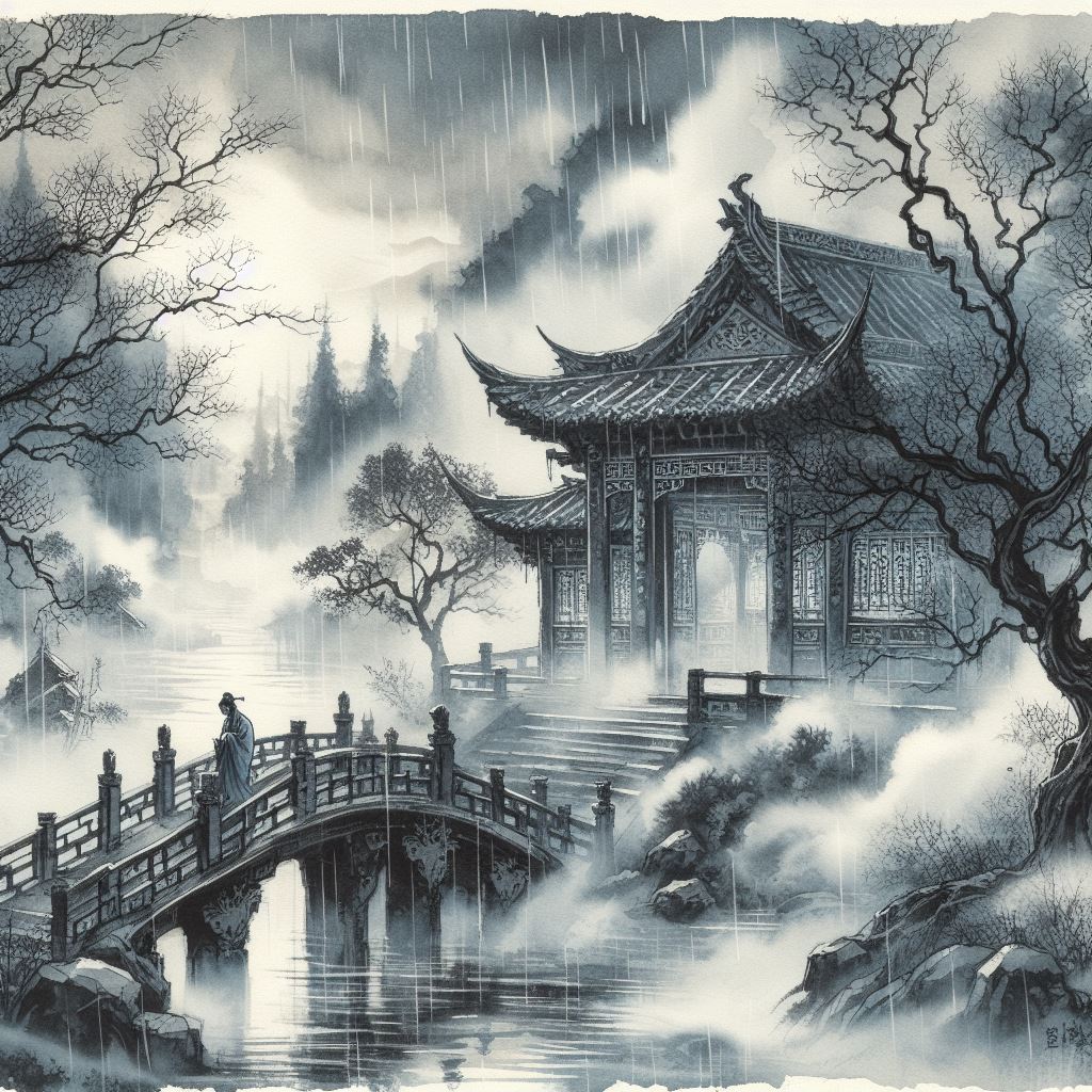 记年时、旧宿凄凉，暮烟秋雨野桥寒。