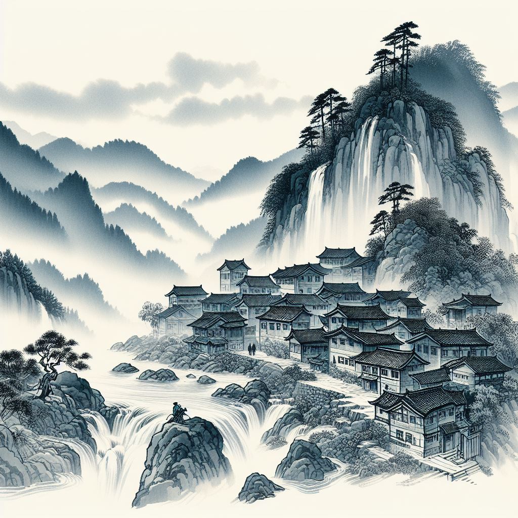 清江一曲抱村流，长夏江村事事幽。 Poster
