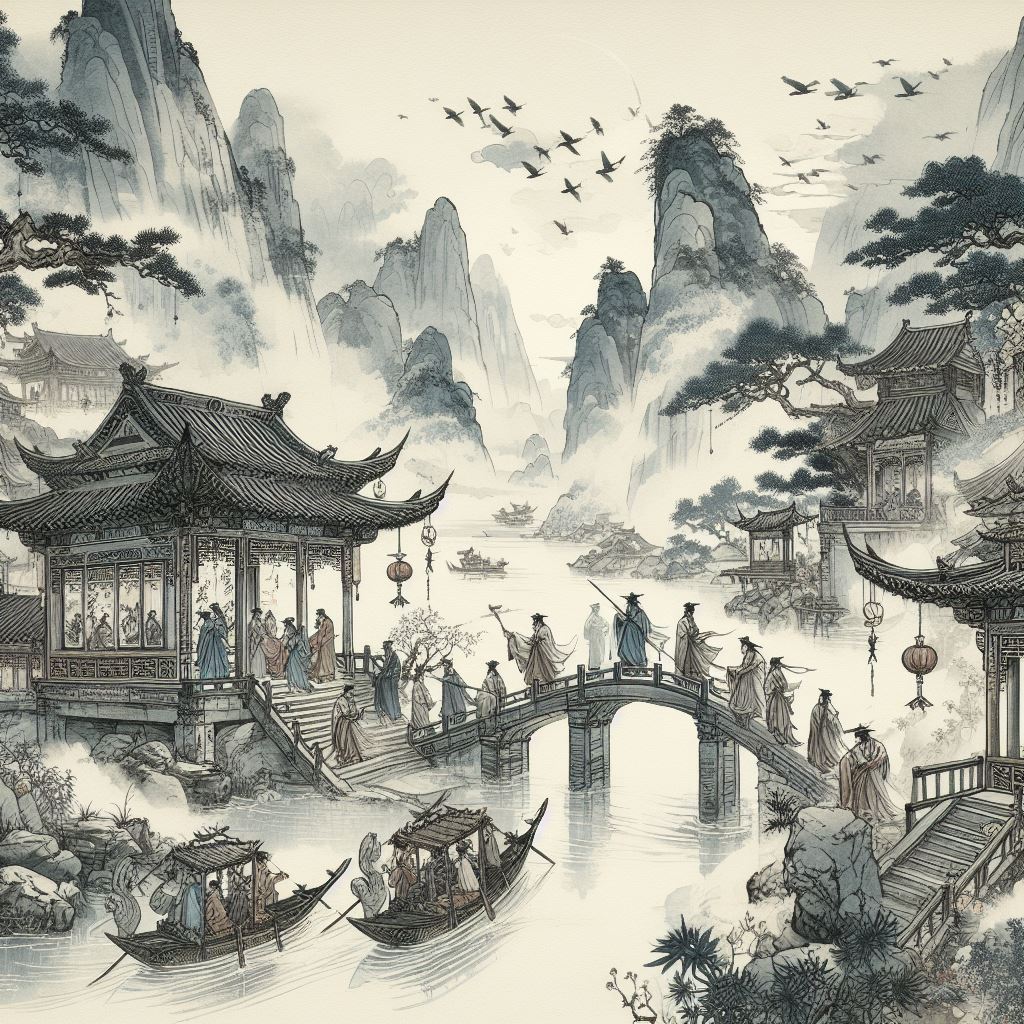 故人宿茅宇，夕鸟栖杨园。 Poster