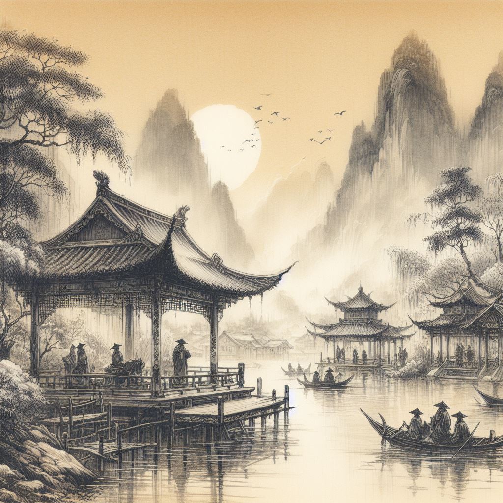 客里相逢，篱角黄昏，无言自倚修竹。 Poster